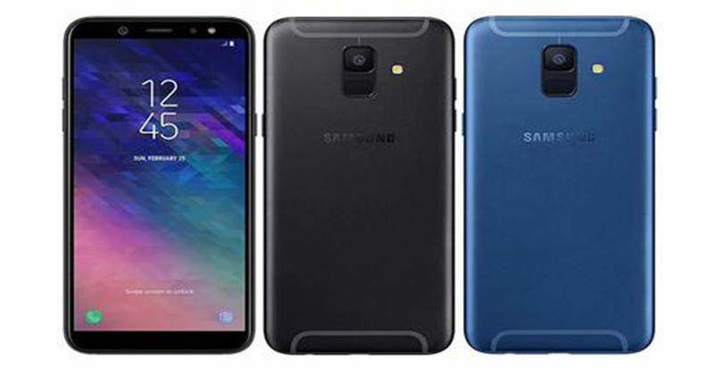 Samsung Galaxy A6 (2018) black and Blue