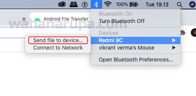 Klik logo bluetooth di menu bar Pilih Bluetooth HP kamu, klo disini hp